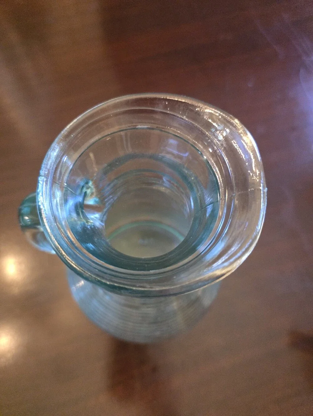 Pier 1 Clear Ribbed Glass Pitcher with Handle - Home Accents